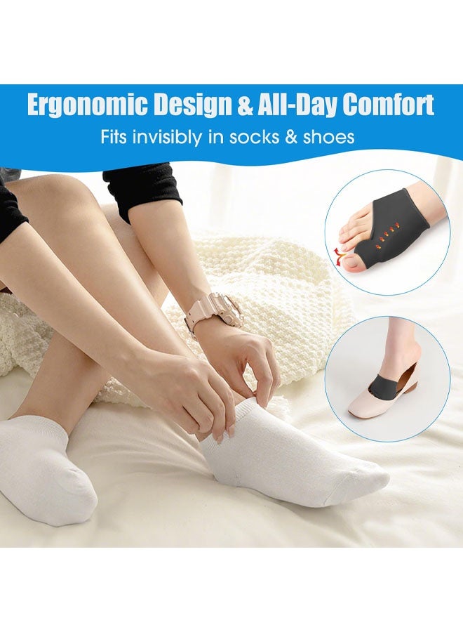 زوج واحد من مصحح إبهام القدم الأروح، فواصل أصابع القدم الكبيرة، وسادات جل داعمة لتصحيح إبهام القدم الأروح، مقوّم لأصابع القدم الكبيرة، واقي لتخفيف آلام إبهام القدم الأروح، فواصل أصابع القدم للرجال والنساء، للاستخدام ليلاً ونهاراً، أسود - Image 5